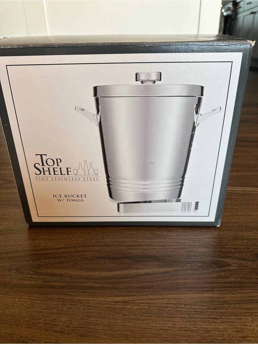 Stainless Steel Ice Bucket with Tongs - Silver